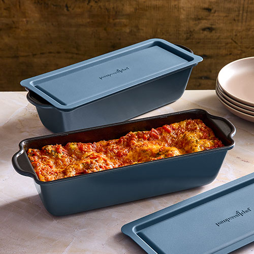 Brilliance Nonstick Long Loaf Pan Set with Lids