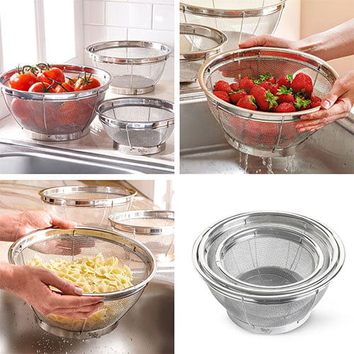 Stainless Steel Mesh Colander Set - Image 4